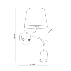 Kinkiet Regulowany MAJA Biały Abażur 1xE27 1xGU10 * TK Lighting