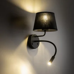 Kinkiet Regulowany MAJA Czarny Abażur 1xE27 1xG9 * TK Lighting Hot