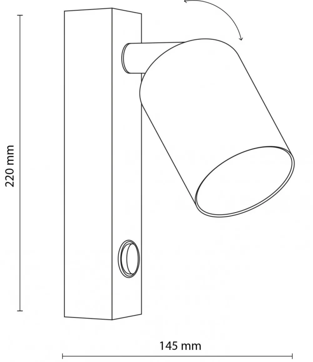 Kinkiet Regulowany TOP Czarny Złoty 1xGU10 * TK Lighting New