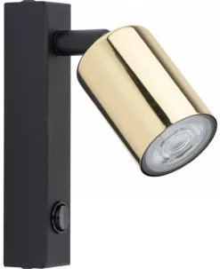 Kinkiet Regulowany TOP Czarny Złoty 1xGU10 * TK Lighting New