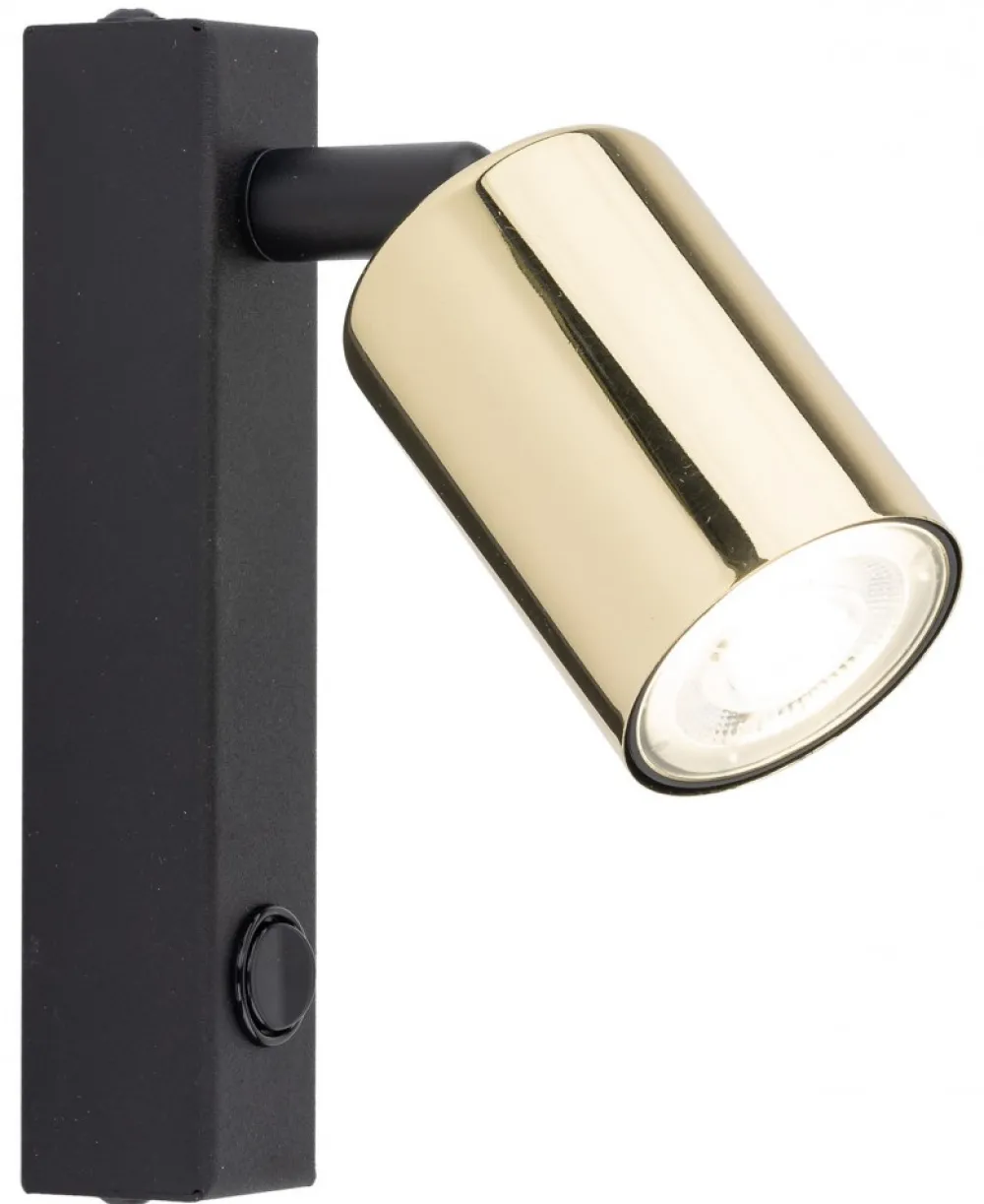 Kinkiet Regulowany TOP Czarny Złoty 1xGU10 * TK Lighting New