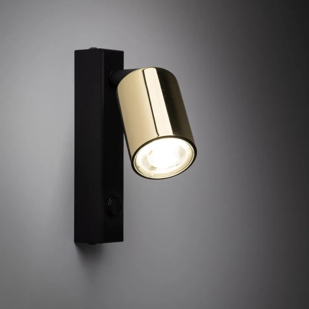 Kinkiet Regulowany TOP Czarny Złoty 1xGU10 * TK Lighting New