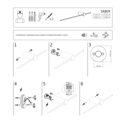 Kinkiet SABER Czarny 11W LED 4000K IP20 80cm * Nowodvorski Sale