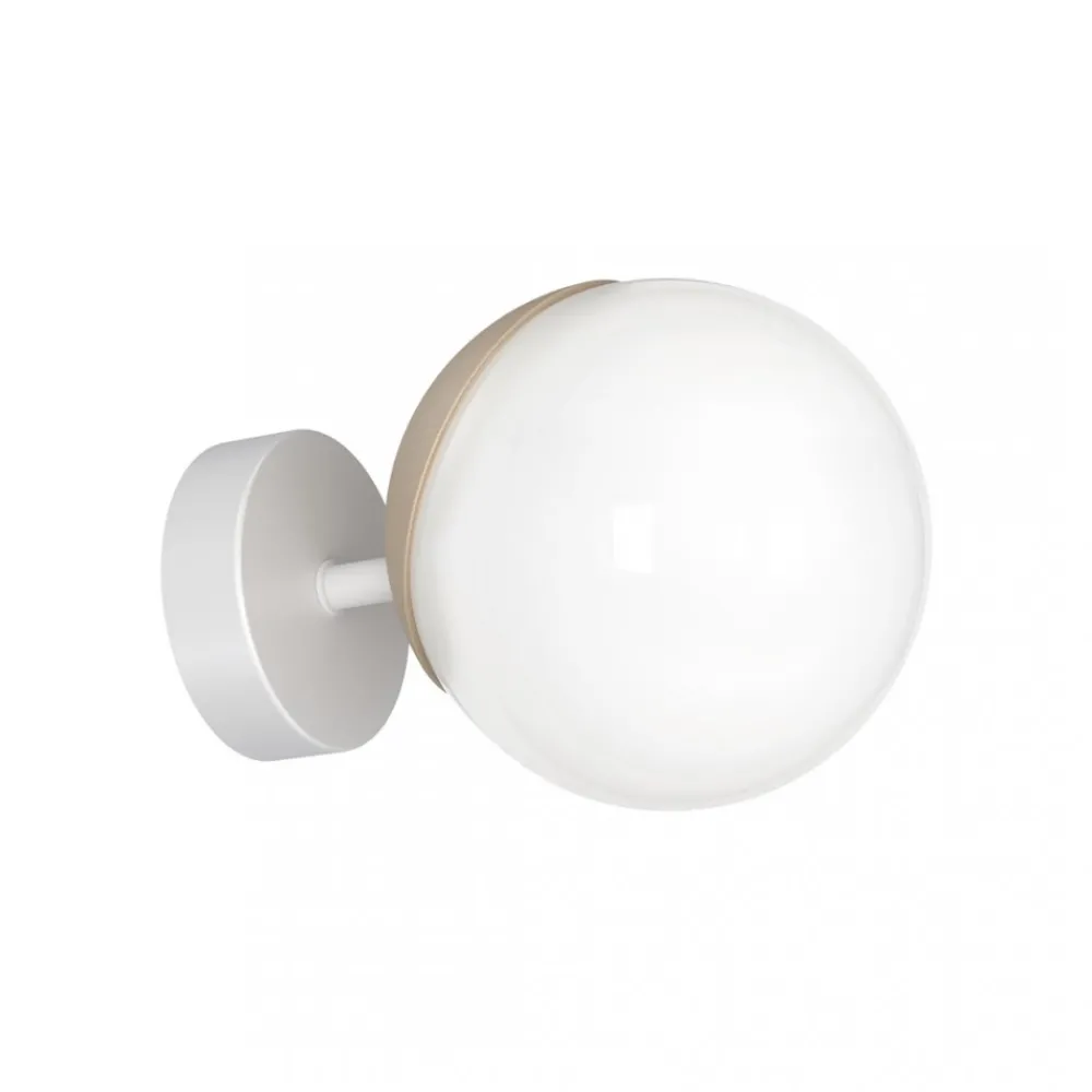 Kinkiet SFERA Biały Brązowy Szklany Klosz 1xE14 * Eko-light New