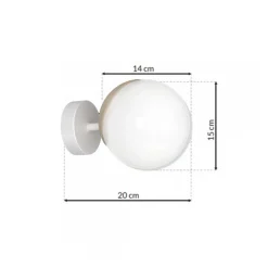 Kinkiet SFERA Biały Brązowy Szklany Klosz 1xE14 * Eko-light New