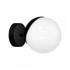 Kinkiet SFERA Czarny Biały Szklany Klosz 1xE14 * Eko-light Discount