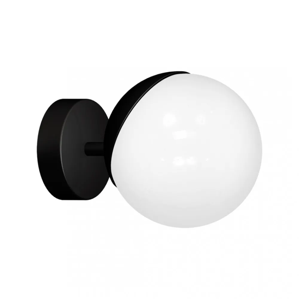 Kinkiet SFERA Czarny Biały Szklany Klosz 1xE14 * Eko-light Discount