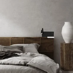 Kinkiet SHELF Czarny Półka Ładowarka USB 4W 5W 2W LED Lewostronny * Eko-light