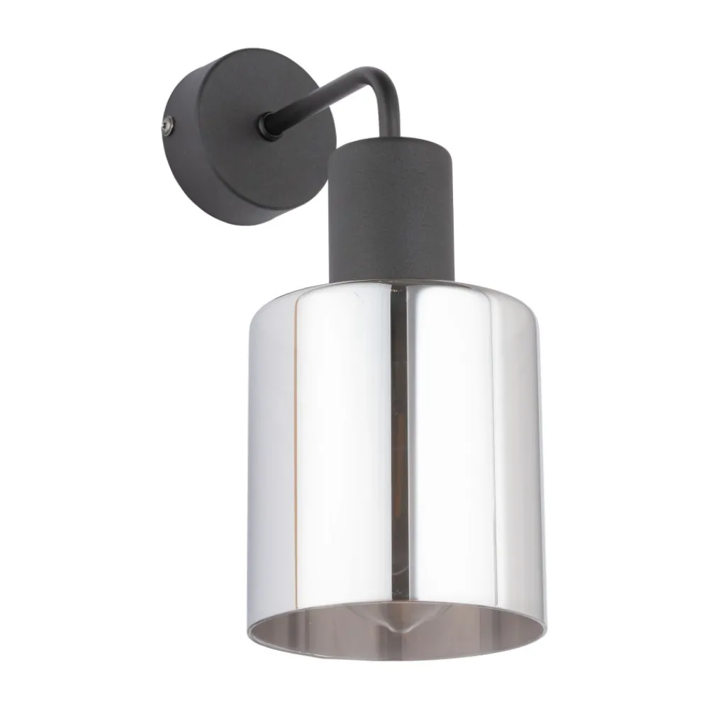 Kinkiet SIERRA Czarny Szklany Klosz 1xE27 * TK Lighting New