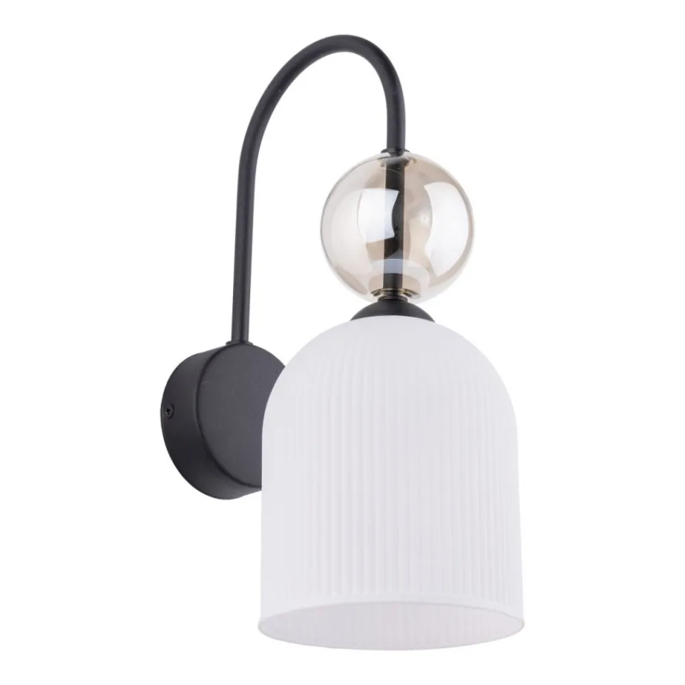 Kinkiet SOPHIA czarny 1xE14 biały klosz * TK Lighting Outlet