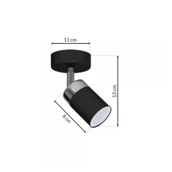 Kinkiet Spot JOKER Czarny Srebrny 1xGU10 * Eko-light Outlet