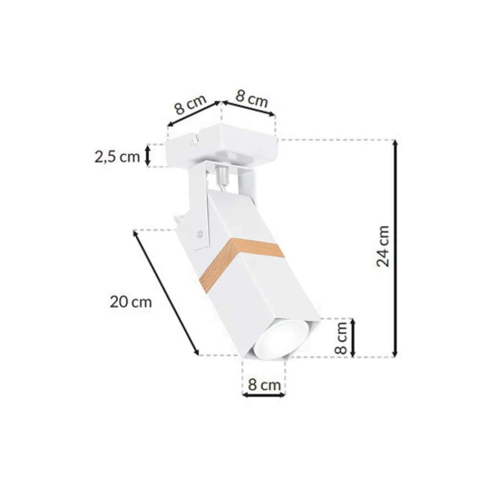 Kinkiet Spot VIDAR Biały Brązowy 1xGU10 * Eko-light New