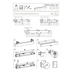 Kinkiet STRAIGHT Grafitowy 1xT8 11W LED 3000K 62cm * Nowodvorski New
