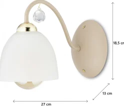 Kinkiet Tina Beżowy Szkło 1xE27 * HowHomely Sale