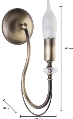 Kinkiet Świecznikowy MELANI Patyna 1xE14 * Jupiter Discount