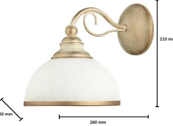 Kinkiet XSARA Ecru Biały Szklany Klosz 1xE27 * Jupiter