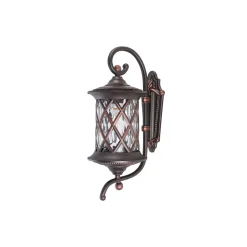 Kinkiet Zewnętrzny LANTERN Czarny Złoty Szklany Klosz 1xE27 IP23 * Nowodvorski New