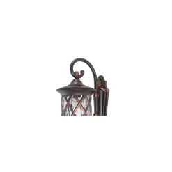 Kinkiet Zewnętrzny LANTERN Czarny Złoty Szklany Klosz 1xE27 IP23 * Nowodvorski New