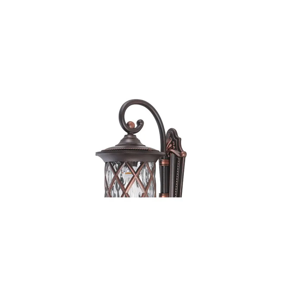 Kinkiet Zewnętrzny LANTERN Czarny Złoty Szklany Klosz 1xE27 IP23 * Nowodvorski New