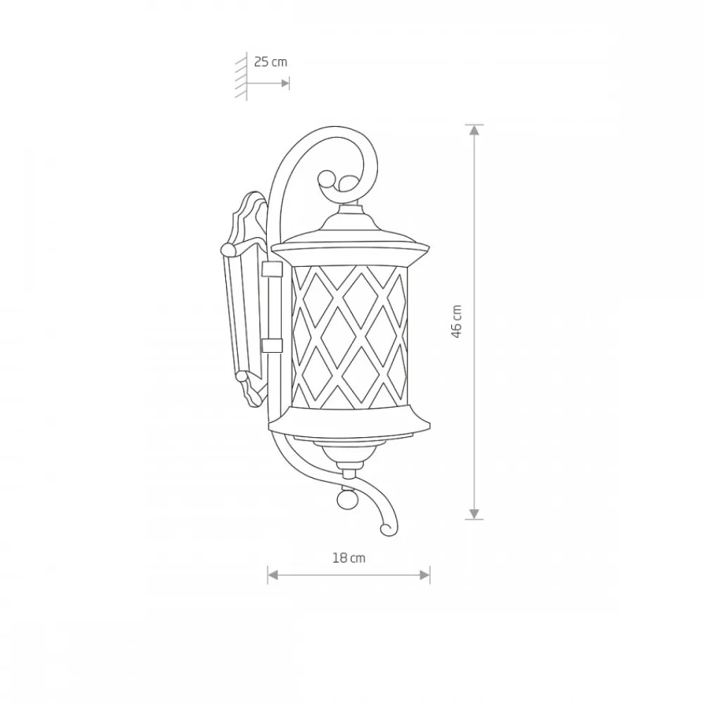 Kinkiet Zewnętrzny LANTERN Czarny Złoty Szklany Klosz 1xE27 IP23 * Nowodvorski New