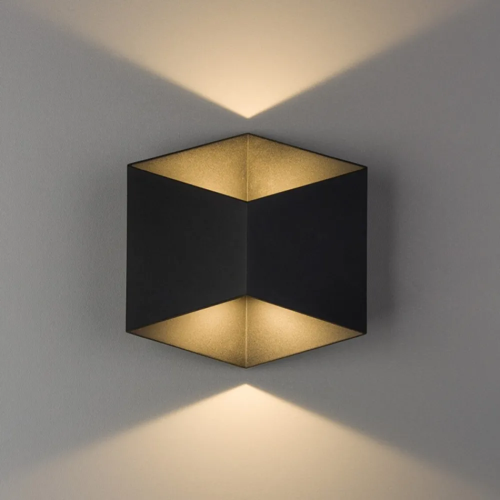 Kinkiet Zewnętrzny TRIANGLES Czarny 5W LED 3000K IP54 * Nowodvorski Discount