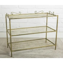 Klasyczna półka szafka na buty pojemna złota 60 cm