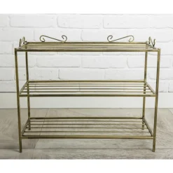 Klasyczna półka szafka na buty pojemna złota 60 cm