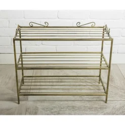 Klasyczna półka szafka na buty pojemna złota 60 cm