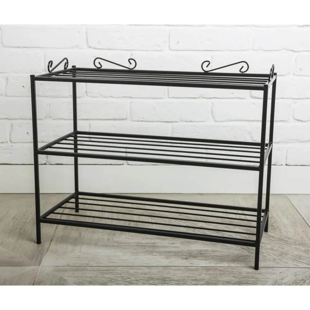 Klasyczna szafka na buty w kolorze czarnym metalowa LOFT * Dąstal Best