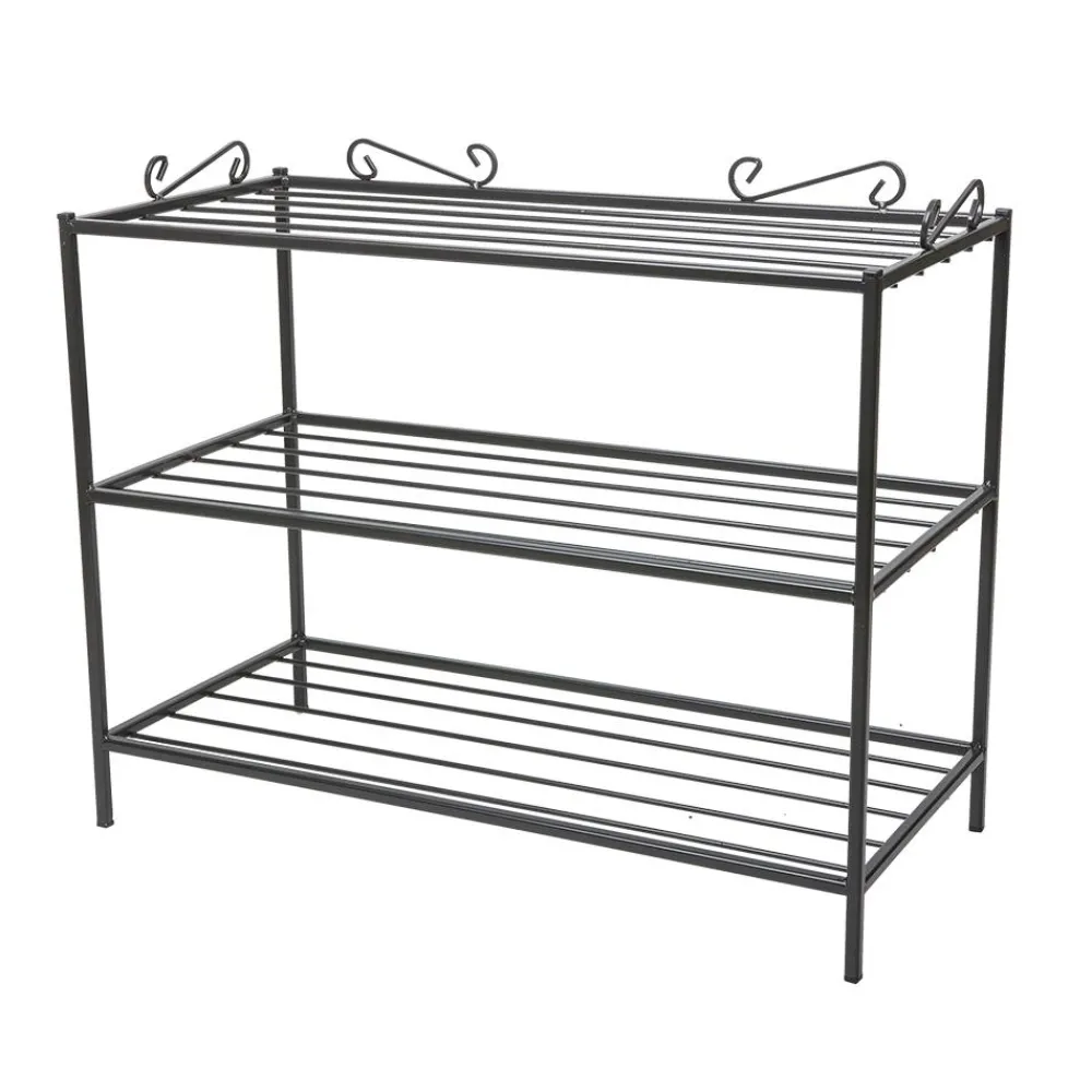 Klasyczna szafka na buty w kolorze czarnym metalowa LOFT * Dąstal Best