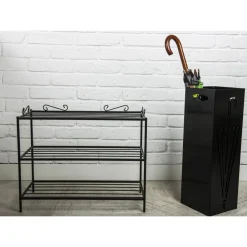 Klasyczna szafka na buty w kolorze czarnym metalowa LOFT * Dąstal Best
