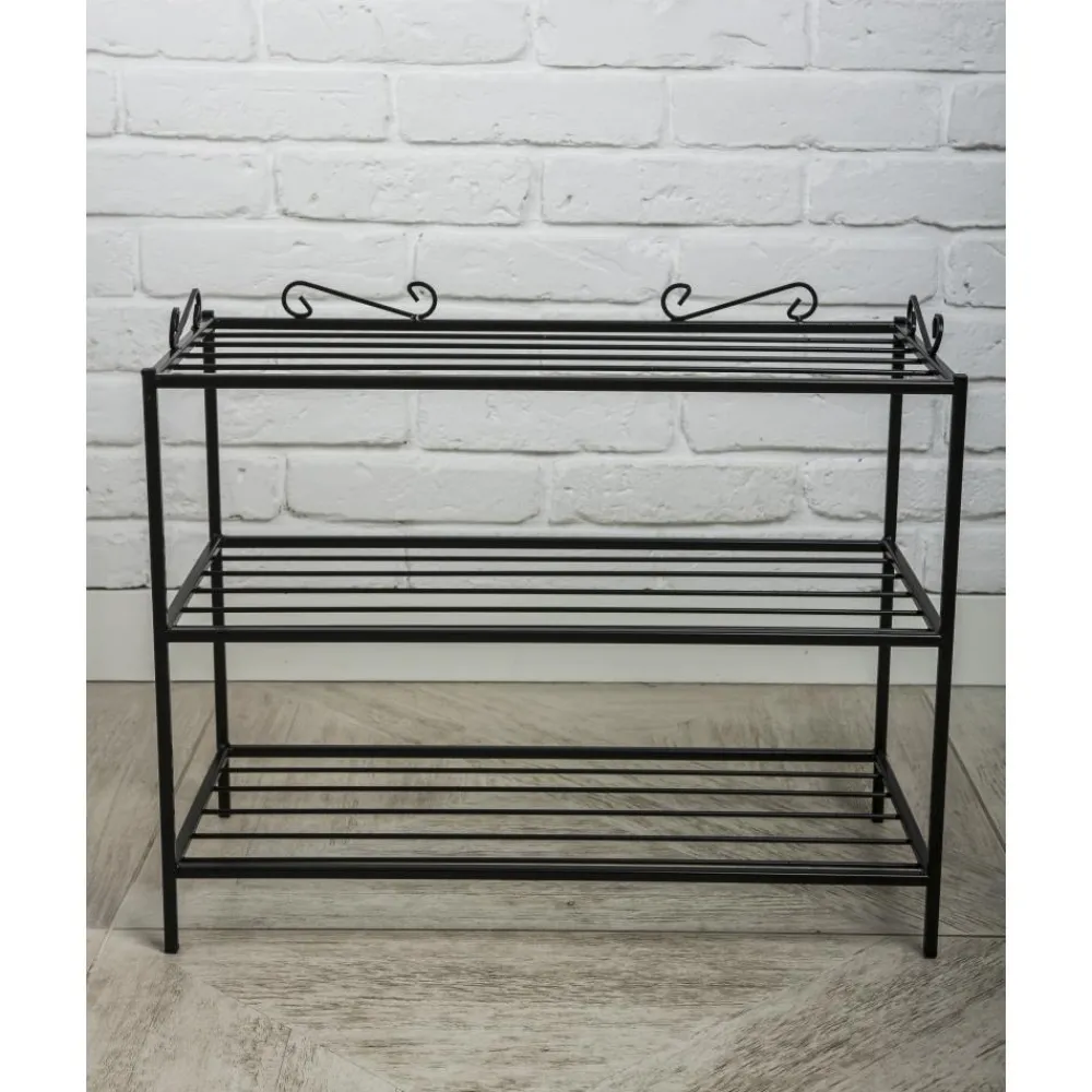 Klasyczna szafka na buty w kolorze czarnym metalowa LOFT * Dąstal Best