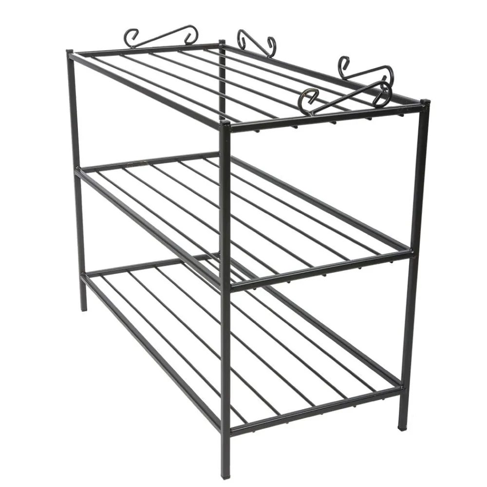 Klasyczna szafka na buty w kolorze czarnym metalowa LOFT * Dąstal Best