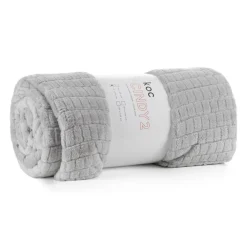 Koc CINDY2 popielaty 170x210 wzór kostka * EUROFIRANY B.B. Choczyńscy Sp.J. Outlet