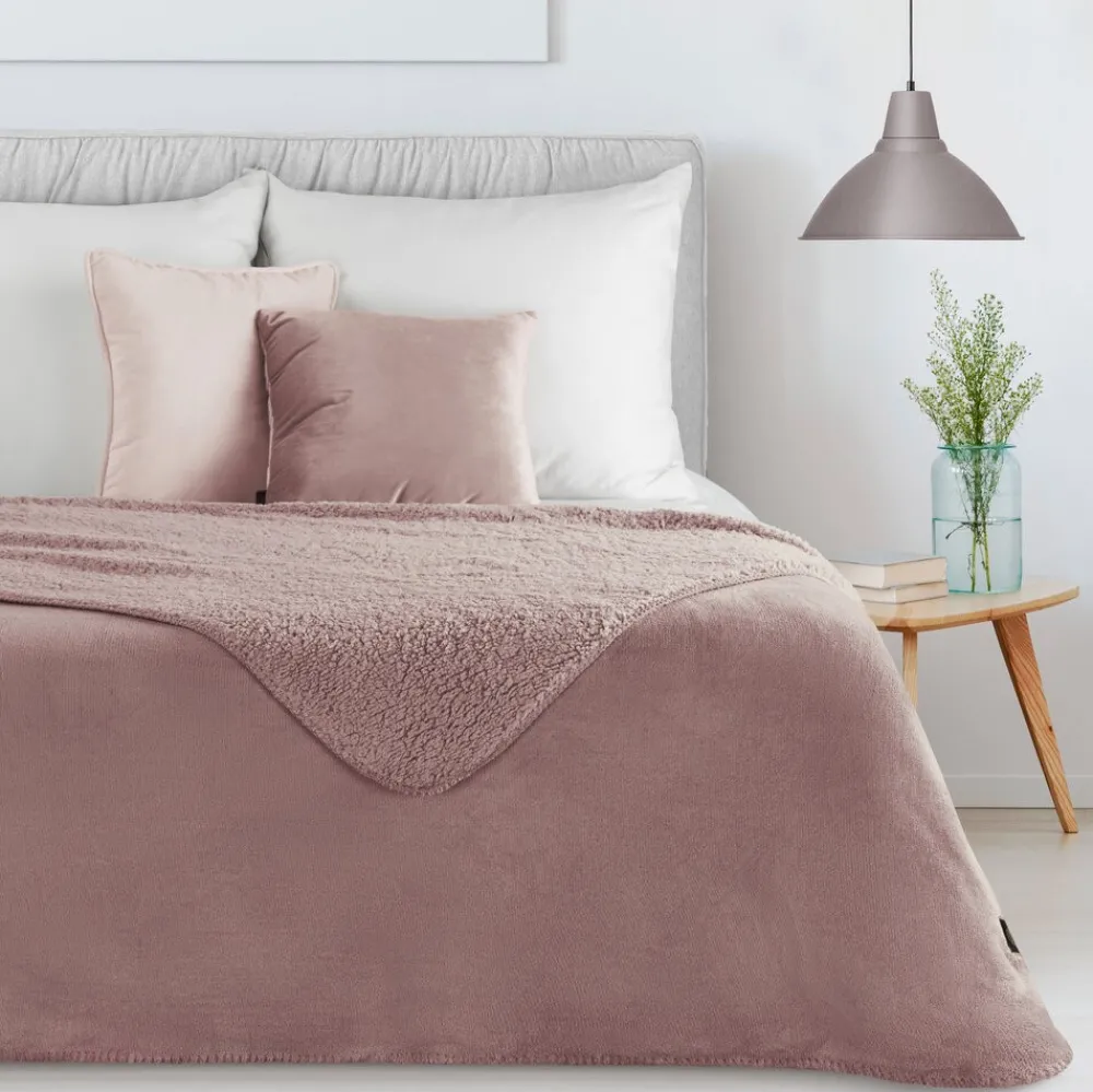 Koc dwustronny TEDY 200x220 cm różowy * EUROFIRANY B.B. Choczyńscy Sp.J. Outlet