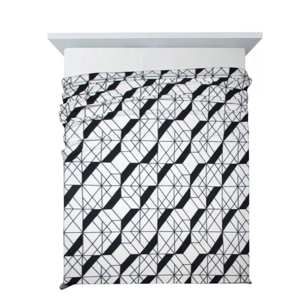 Koc GEO/01 biało-czarny 150x200 wzór geometryczny * EUROFIRANY B.B. Choczyńscy Sp.J. Outlet