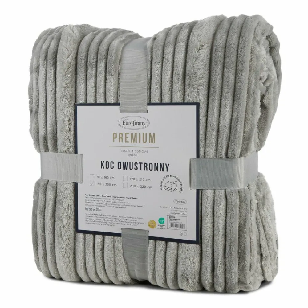 Koc NINA z efektem 3D 200x220 cm srebrny * EUROFIRANY B.B. Choczyńscy Sp.J. Discount