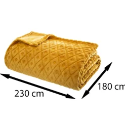 Koc ze wzorem 3D Losan 180x230 cm żółty * Atmosphera Online