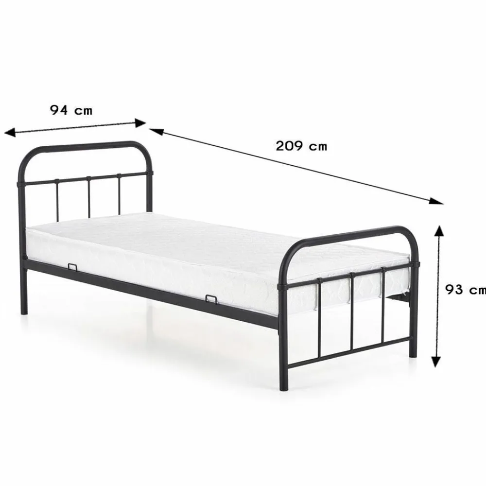 Łóżko Linda 90 cm czarne * Halmar