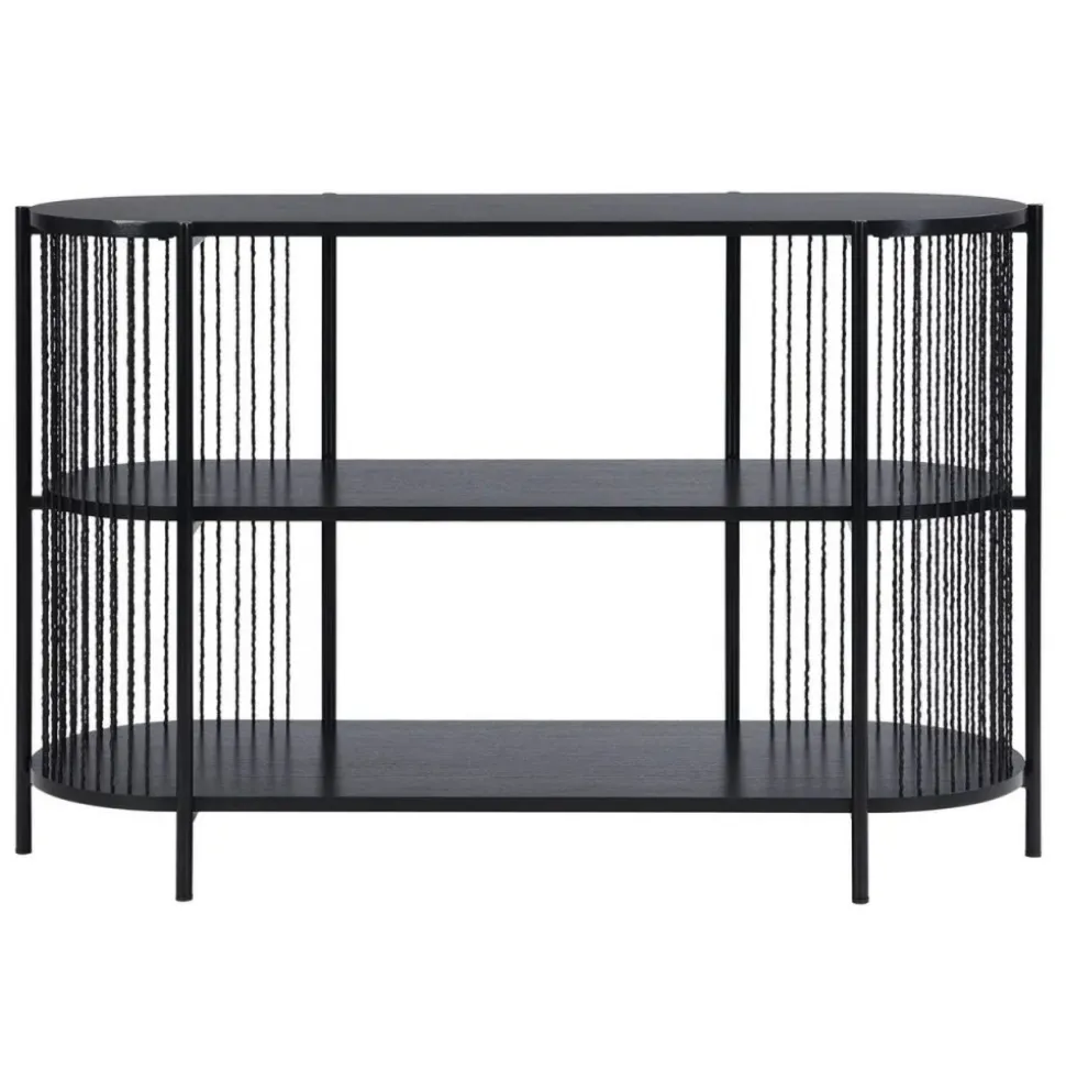 Komoda MANILA czarna 3-poziomy 124x42x80 cm