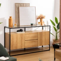 Komoda beżowa do salonu Aldea * Atmosphera Outlet