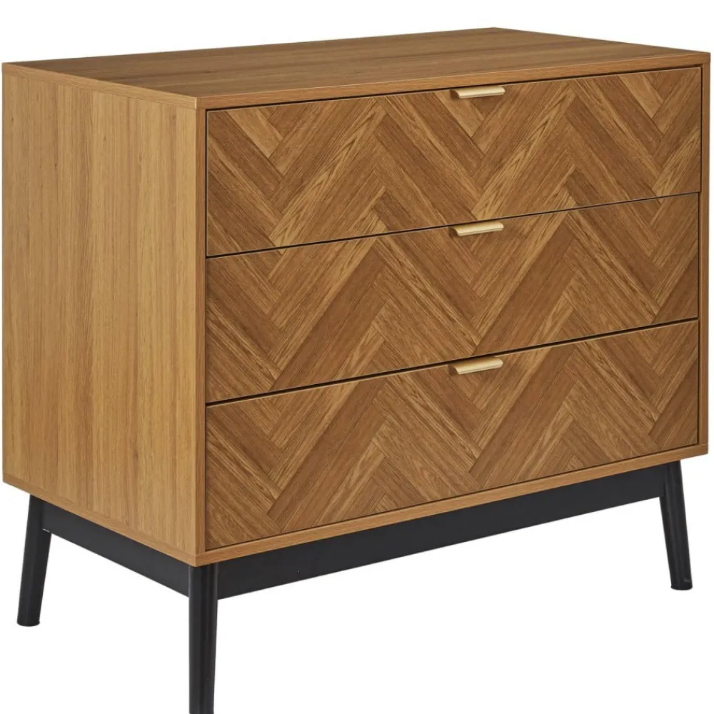 Komoda CHEVRON dekor drewno jodełka * HowHomely Sale