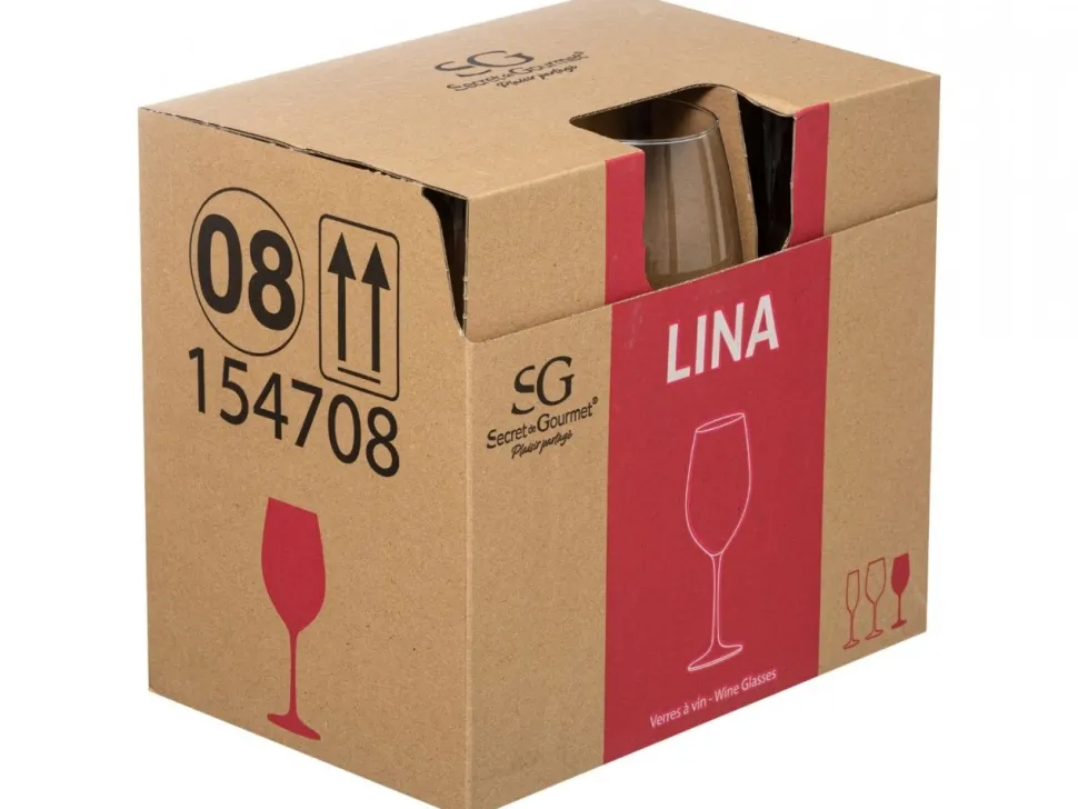 Komplet 6 kieliszków do wina 410 ml Lina