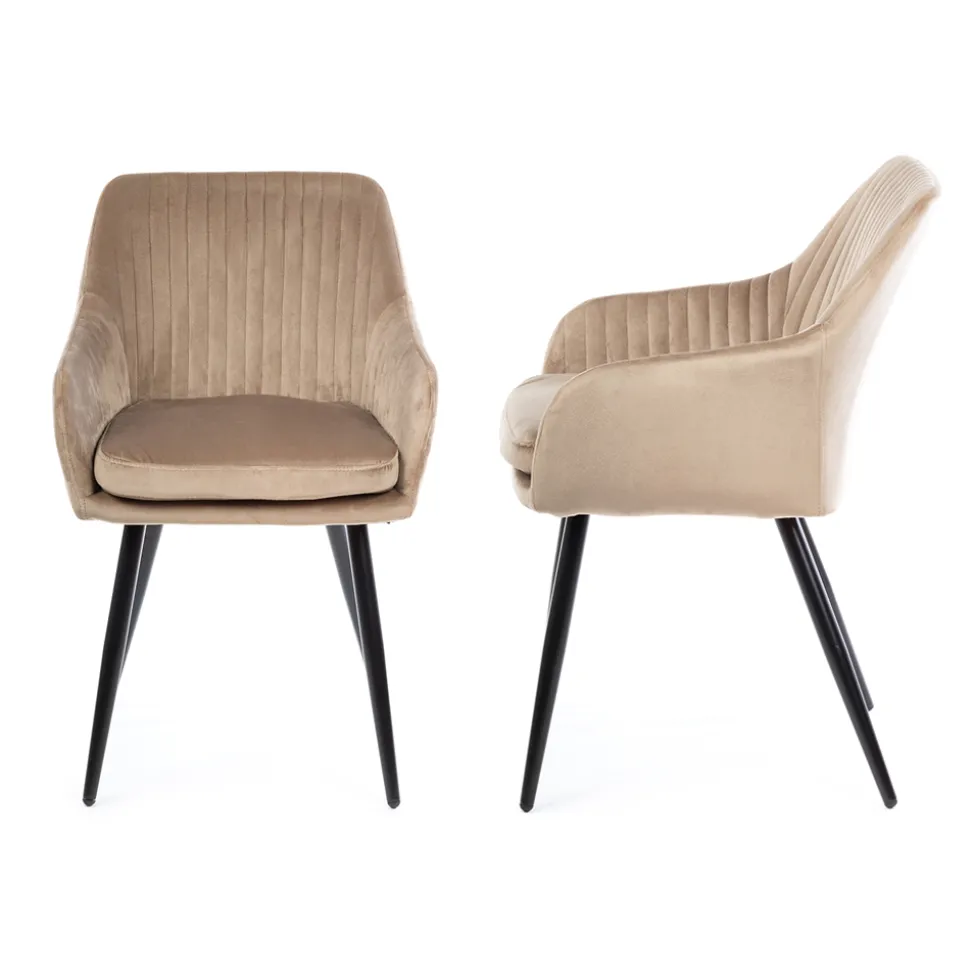 Komplet 2 krzeseł Lenti Black Beige