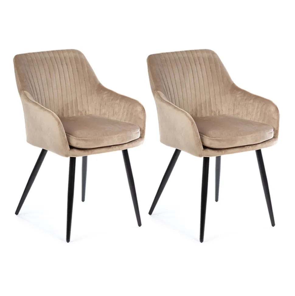 Komplet 2 krzeseł Lenti Black Beige