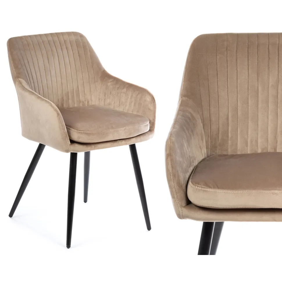 Komplet 2 krzeseł Lenti Black Beige