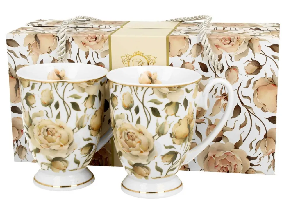 Komplet 2 kubków Royal English Roses White 320 ml