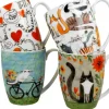 Komplet 4 porcelanowych kubków Koci Świat z serii Animals 4x 360 ml