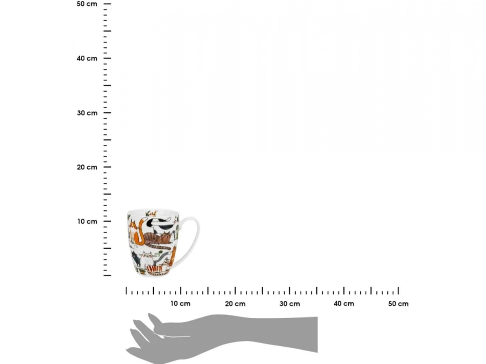 Komplet 4 porcelanowych kubków Koci Świat z serii Animals 4x 360 ml