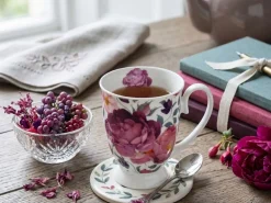 Komplet 4 porcelanowych kubków royal FLOWER